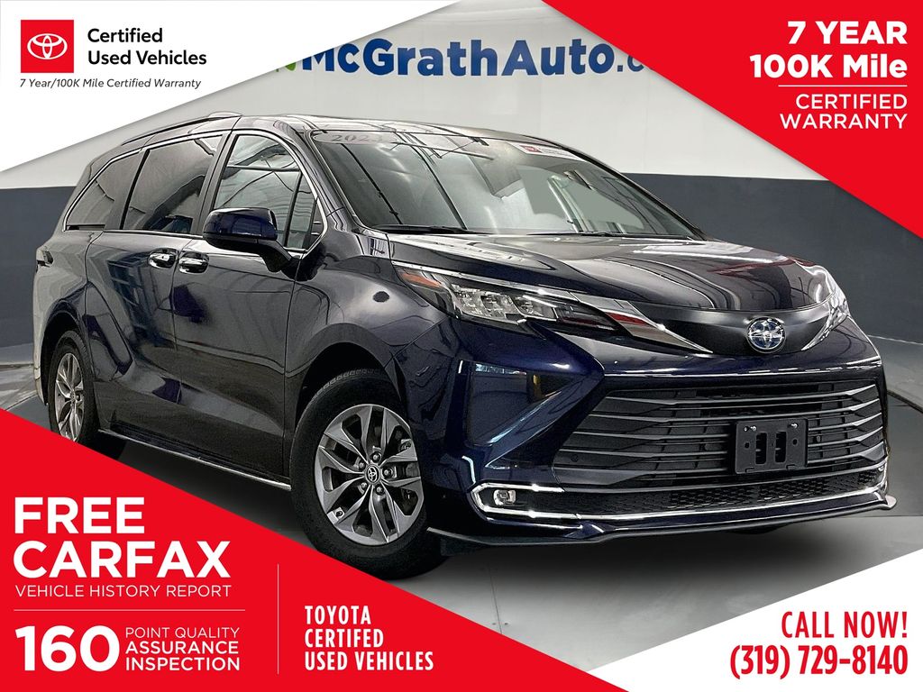 Gray 2023 Toyota Sienna Minivan Front-Wheel Drive Continuously Variable Transmission