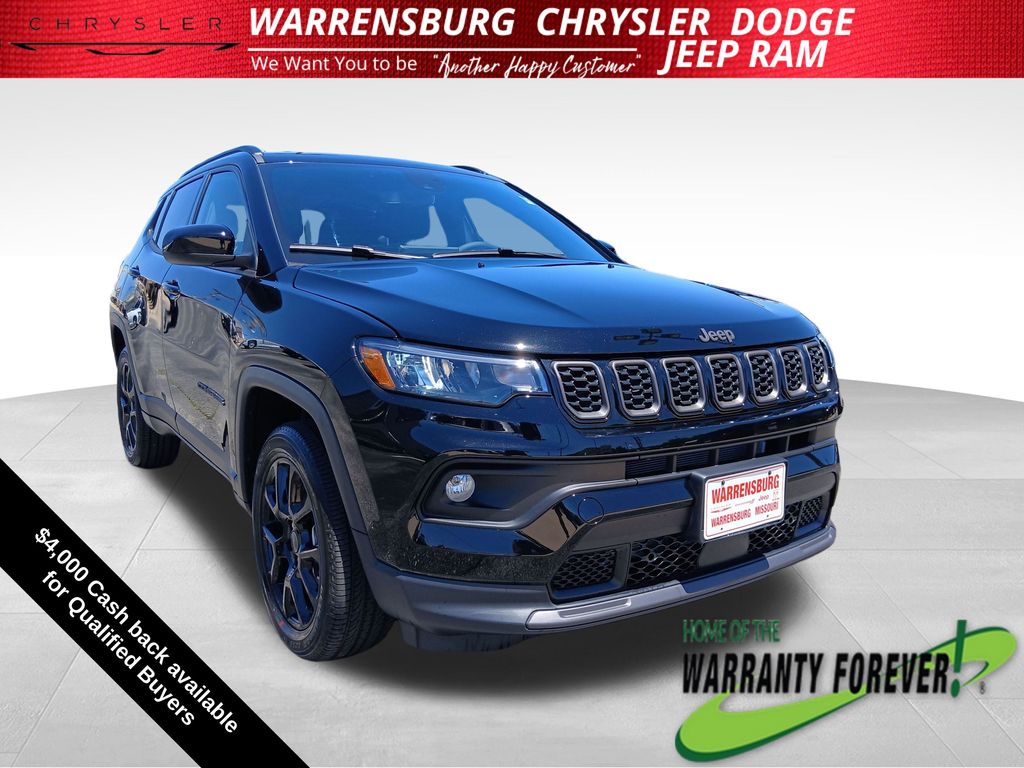 Diamond Black Crystal Pearlcoat 2026 Jeep Compass SUV / Crossover Four-Wheel Drive 8-Speed Automatic