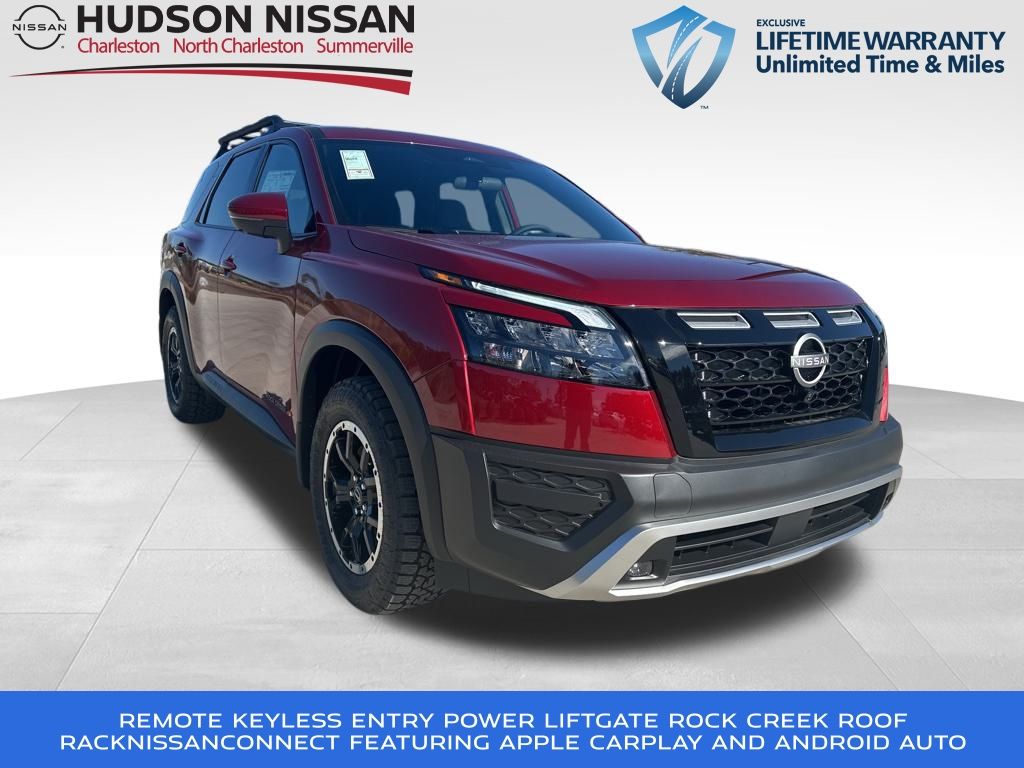 2025 Scarlet Ember Tintcoat Nissan Pathfinder Rock Creek SUV