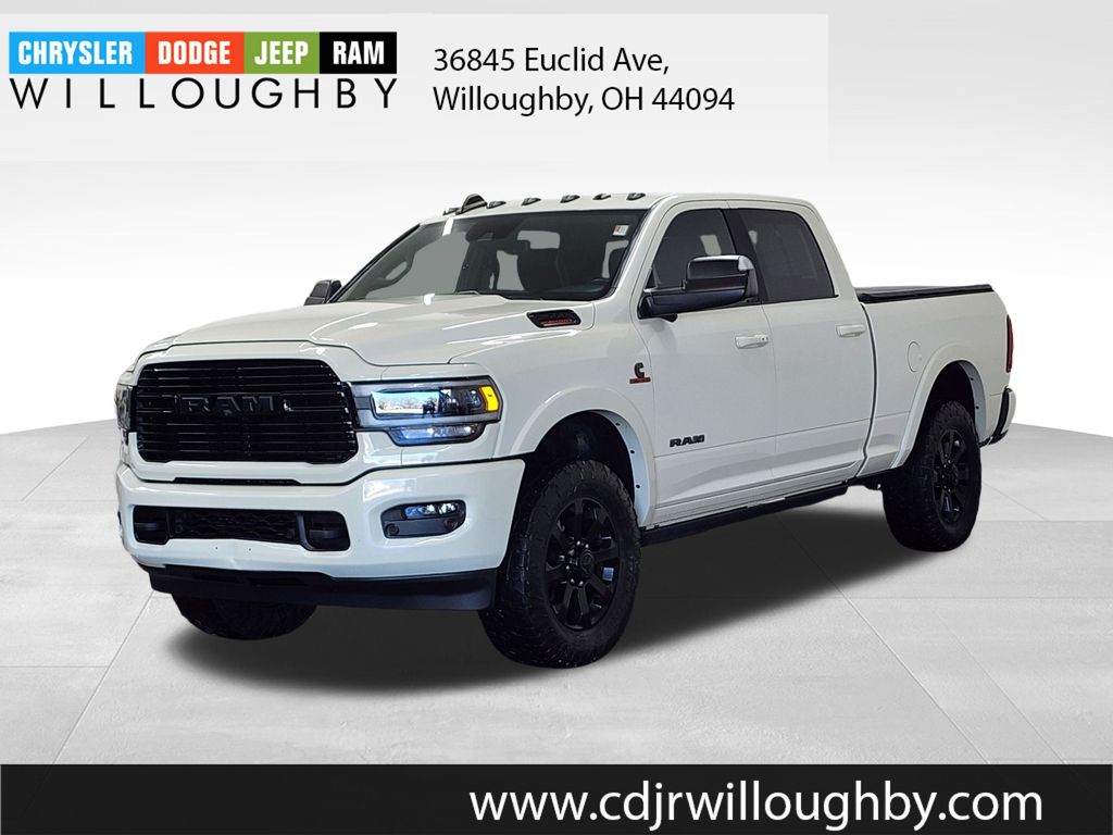 Pearl White 2021 RAM 2500 Laramie Crew Cab 4WD Pickup Truck Four-Wheel Drive 6-Speed Automatic