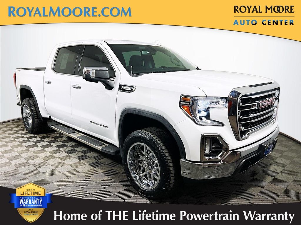 Summit White 2021 GMC Sierra 1500 SLT Crew Cab 4WD Pickup Truck Four-Wheel Drive Automatic