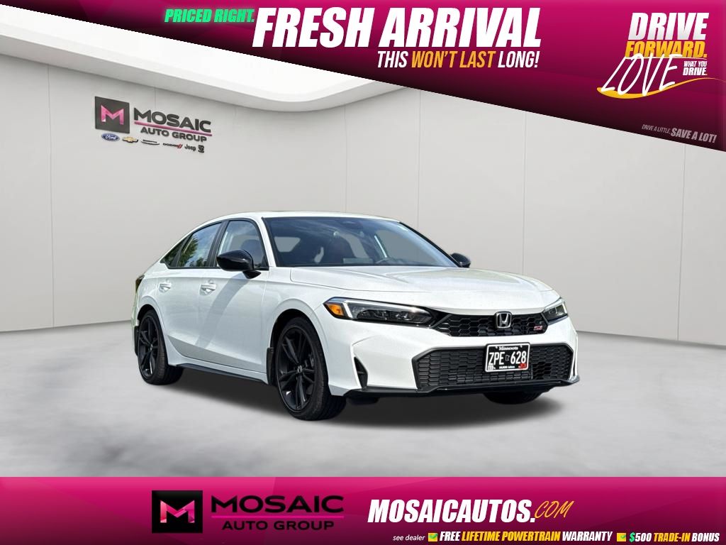 Platinum White 2026 Honda Civic Sedan Front-Wheel Drive 6-Speed Manual
