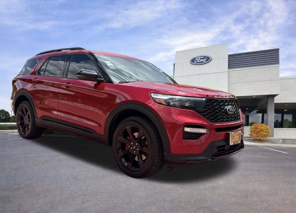 Red Metallic 2023 Ford Explorer SUV / Crossover All-Wheel Drive Automatic
