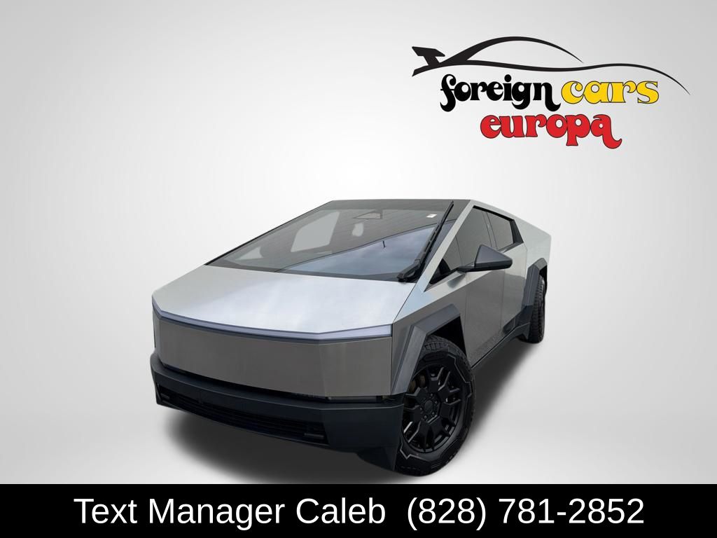 Gray (Stainless Steel) 2024 Tesla Cybertruck Crew Cab AWD Pickup Truck All-Wheel Drive 1-Speed Automatic