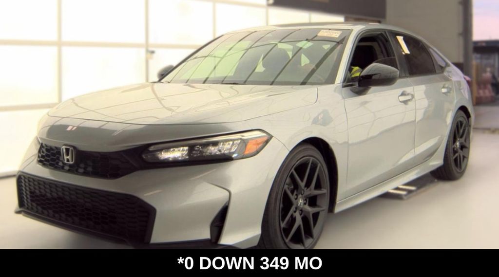 Solar Silver Metallic 2025 Honda Civic Sedan Front-Wheel Drive Continuously Variable Transmission