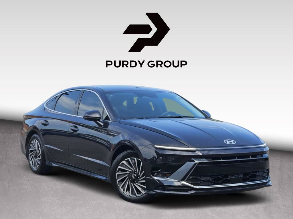 Carbon Blue 2024 Hyundai Sonata Hybrid Sedan Front-Wheel Drive 6-Speed Automatic