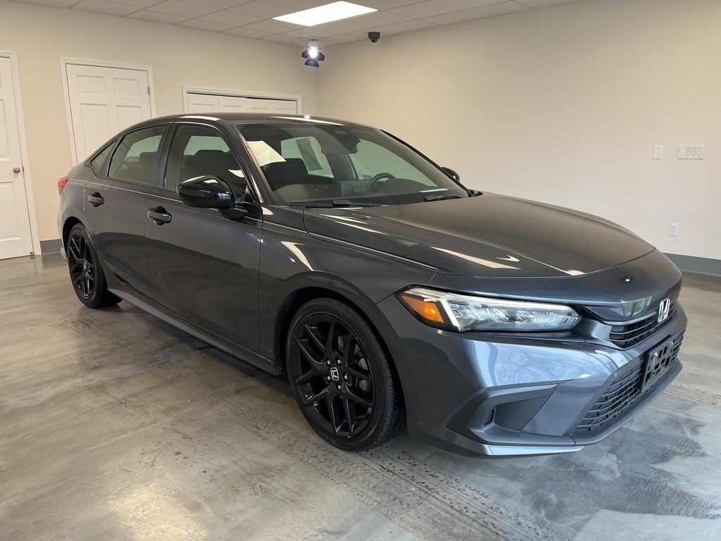 Meteorite Gray Metallic 2023 Honda Civic Sport FWD Sedan Front-Wheel Drive Continuously Variable Transmission