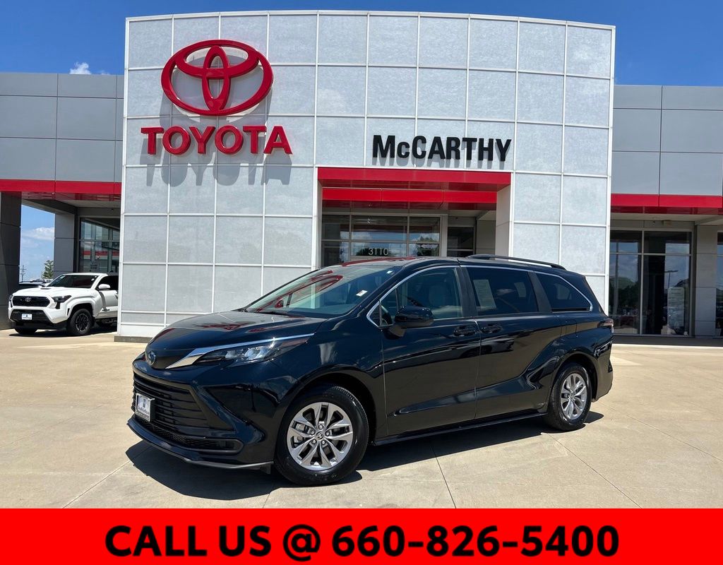 Midnight Black Metallic 2025 Toyota Sienna Minivan All-Wheel Drive Continuously Variable Transmission