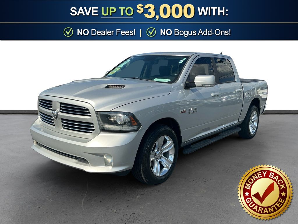 Bright Silver Clearcoat Metallic 2014 RAM 1500 Sport Crew Cab 4WD Pickup Truck Four-Wheel Drive 8-Speed Automatic