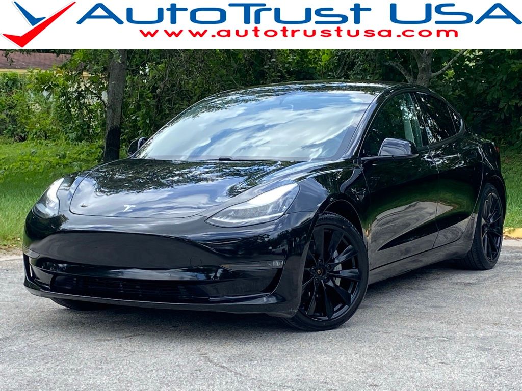 Black 2021 Tesla Model 3 Long Range AWD Sedan All-Wheel Drive 1-Speed Automatic