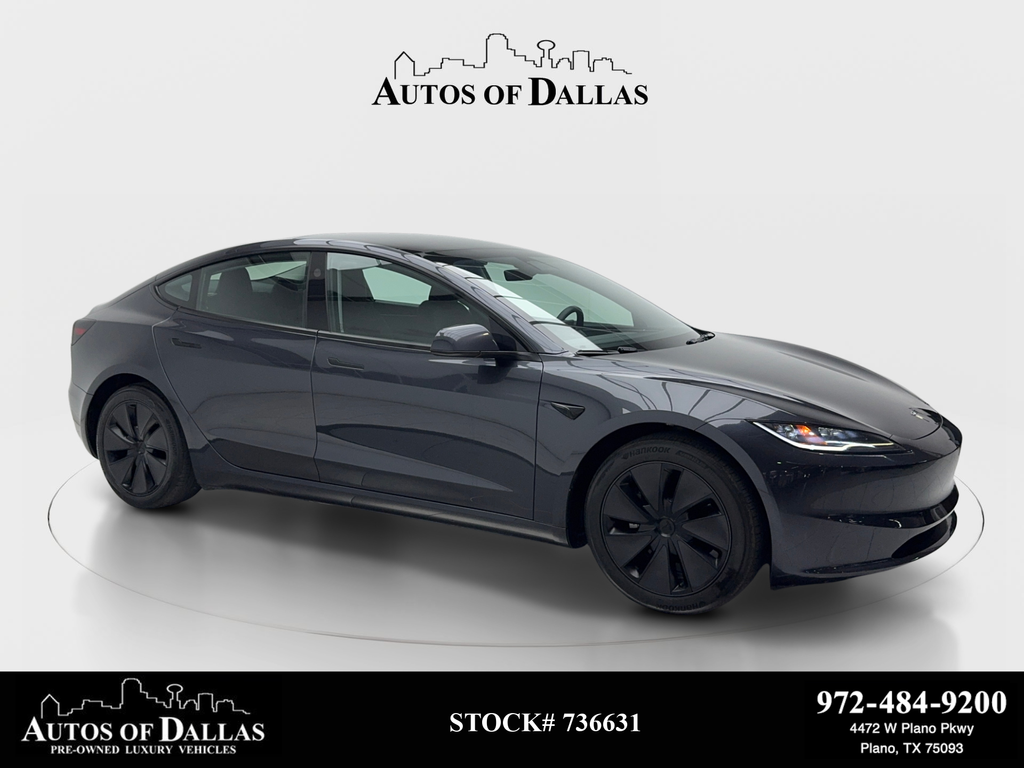 Solid Black 2024 Tesla Model 3 Sedan Rear-Wheel Drive 1-Speed Automatic