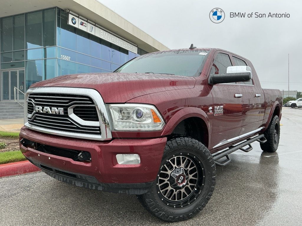 Delmonico Red Pearlcoat 2016 RAM 3500 Laramie Longhorn Mega Cab 4WD Pickup Truck Four-Wheel Drive 6-Speed Automatic