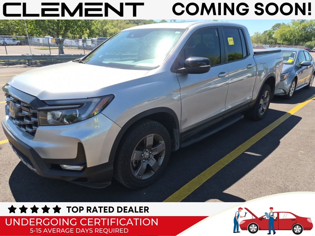 Solar Silver Metallic 2024 Honda Ridgeline TrailSport AWD Pickup Truck All-Wheel Drive 9-Speed Automatic