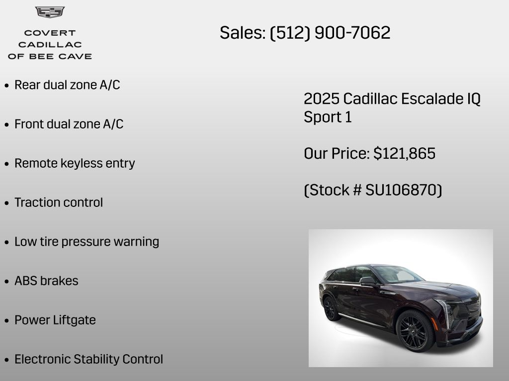New Car 2025 Cadillac Escalade  Sport For Sale Under $130,000 In Austin, Texas