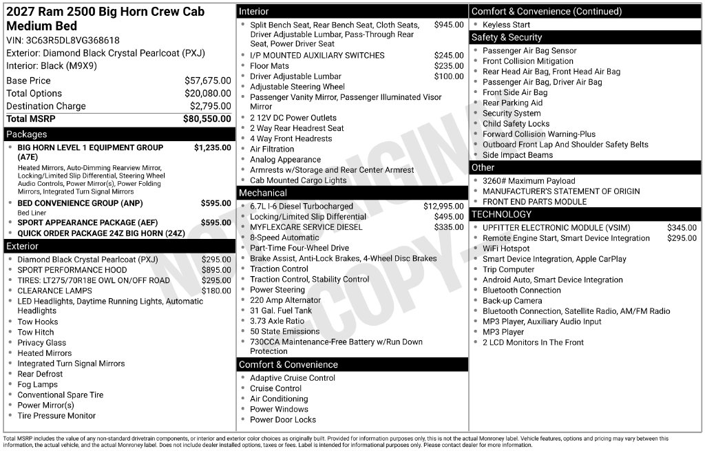 New 2027 Ram 2500 Truck