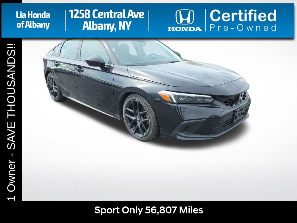 Crystal Black Pearl 2023 Honda Civic Hatchback Sport FWD Hatchback Front-Wheel Drive Continuously Variable Transmission