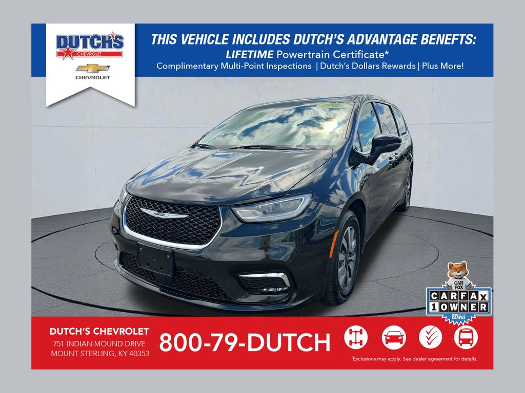 Brilliant Black Crystal Pearlcoat 2023 Chrysler Pacifica Hybrid Touring L FWD Minivan Front-Wheel Drive Continuously Variable Transmission