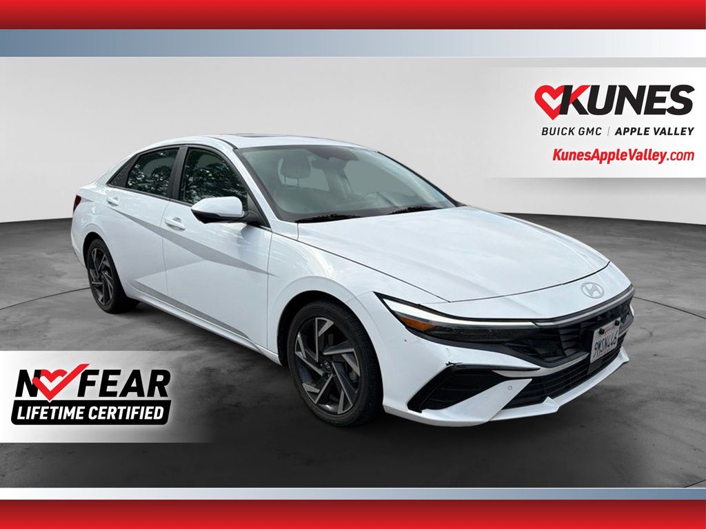 White 2024 Hyundai Elantra Sedan Front-Wheel Drive Continuously Variable Transmission