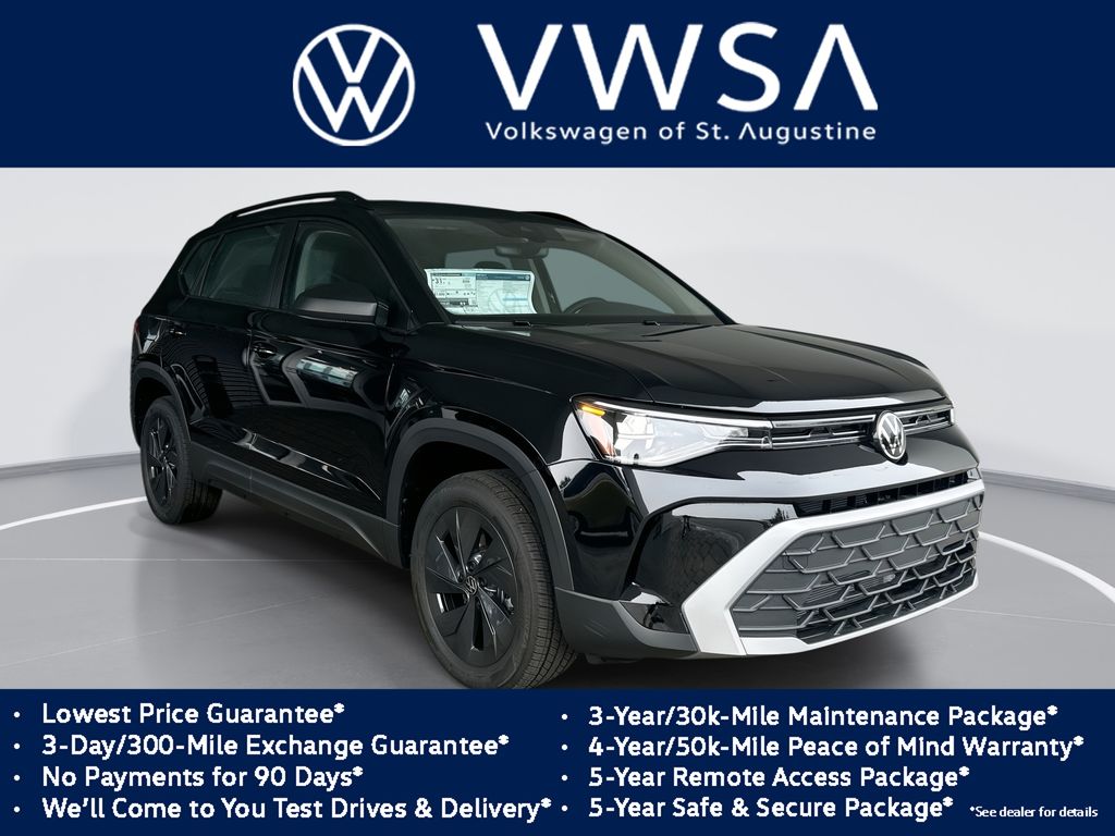 Deep Black Pearl 2026 Volkswagen Taos SUV / Crossover Front-Wheel Drive 8-Speed Automatic
