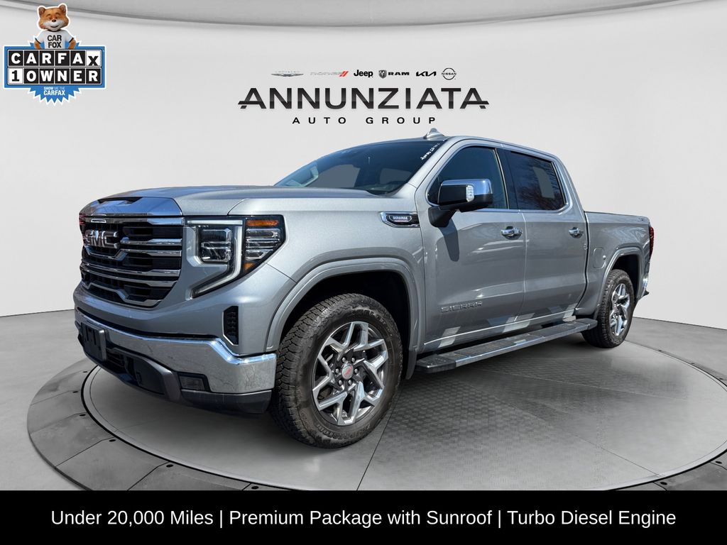 Sterling Metallic 2024 GMC Sierra 1500 SLT Crew Cab 4WD Pickup Truck Four-Wheel Drive Automatic