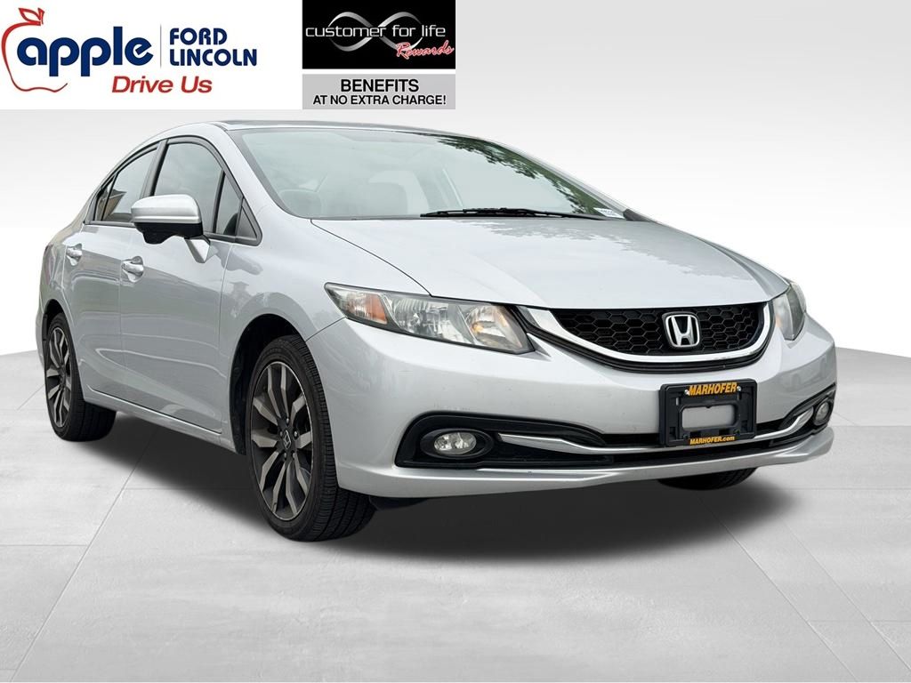 Silver 2015 Honda Civic Sedan Front-Wheel Drive Continuously Variable Transmission