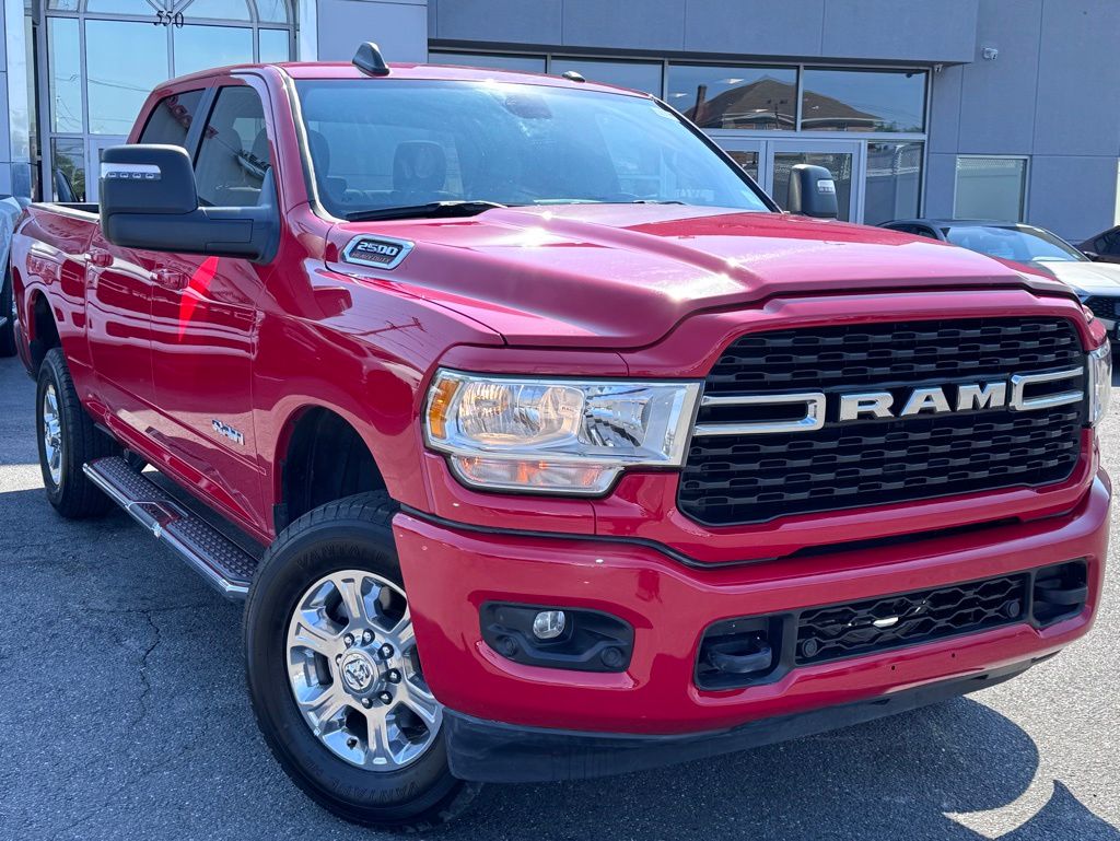 Flame Red Clearcoat 2024 RAM 2500 Big Horn Crew Cab 4WD Pickup Truck Four-Wheel Drive 8-Speed Automatic
