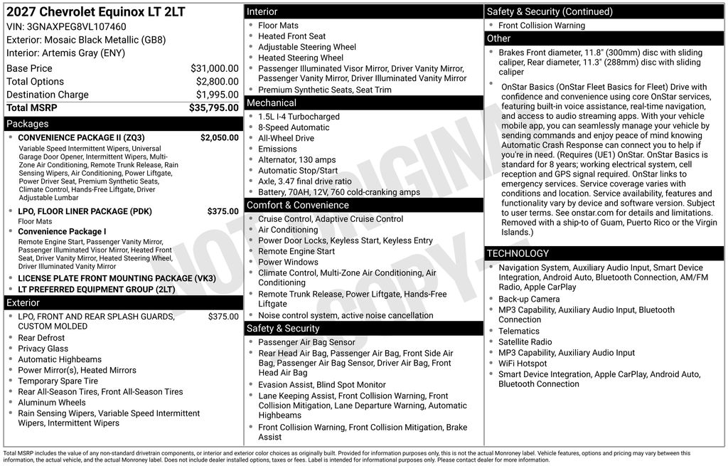 New 2027 Black Chevrolet LT image 6