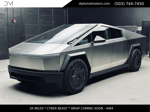 Gray (Stainless Steel) 2024 Tesla Cybertruck Pickup Truck All-Wheel Drive 1-Speed Automatic