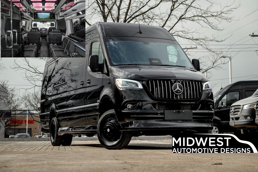 Obsidian Black Metallic 2025 Mercedes-Benz Sprinter Cargo Van All-Wheel Drive 9-Speed Automatic