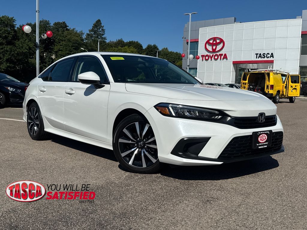 Platinum White Pearl 2022 Honda Civic Sedan Front-Wheel Drive Continuously Variable Transmission