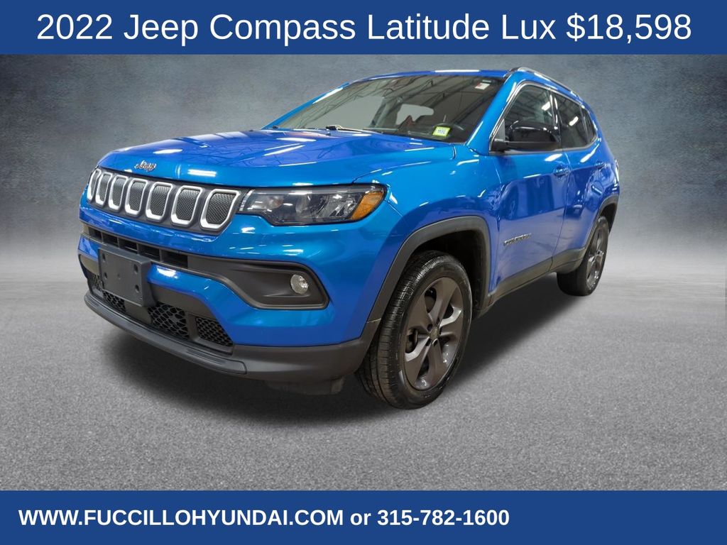 Laser Blue Pearlcoat 2022 Jeep Compass Latitude Lux 4WD SUV / Crossover Four-Wheel Drive 9-Speed Automatic