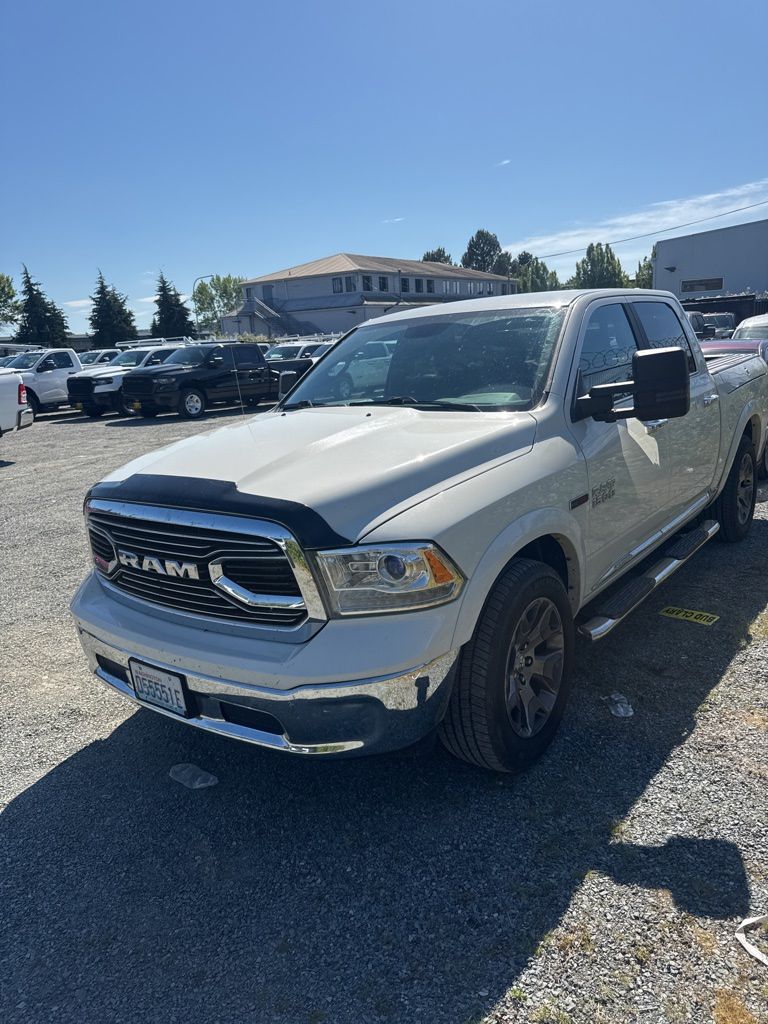 Pearl White 2017 RAM 1500 Laramie Limited Crew Cab 4WD Pickup Truck Four-Wheel Drive 8-Speed Automatic