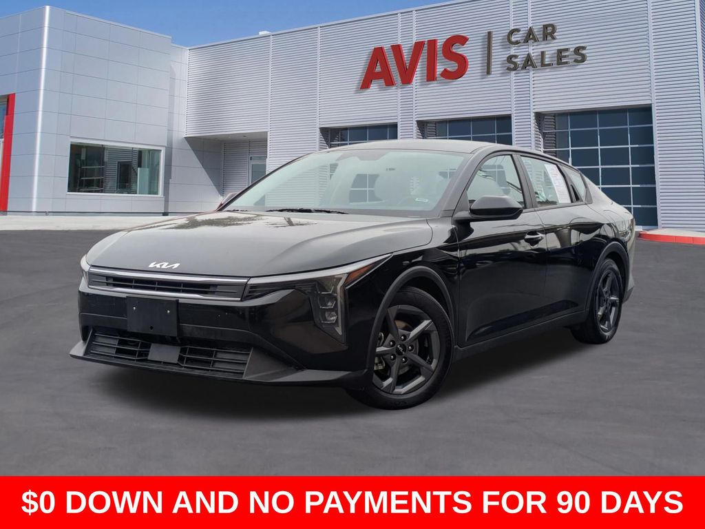 Black 2025 Kia K4 LXS FWD Sedan Front-Wheel Drive Continuously Variable Transmission