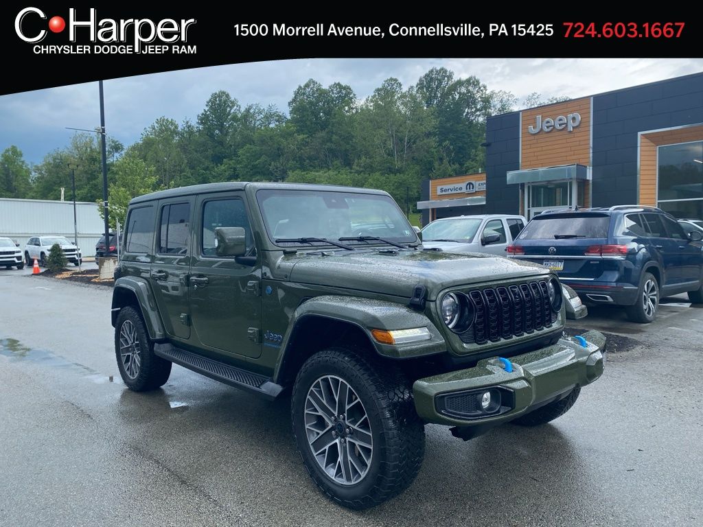 Sarge Green Clearcoat 2024 Jeep Wrangler 4xe SUV / Crossover Four-Wheel Drive 8-Speed Automatic