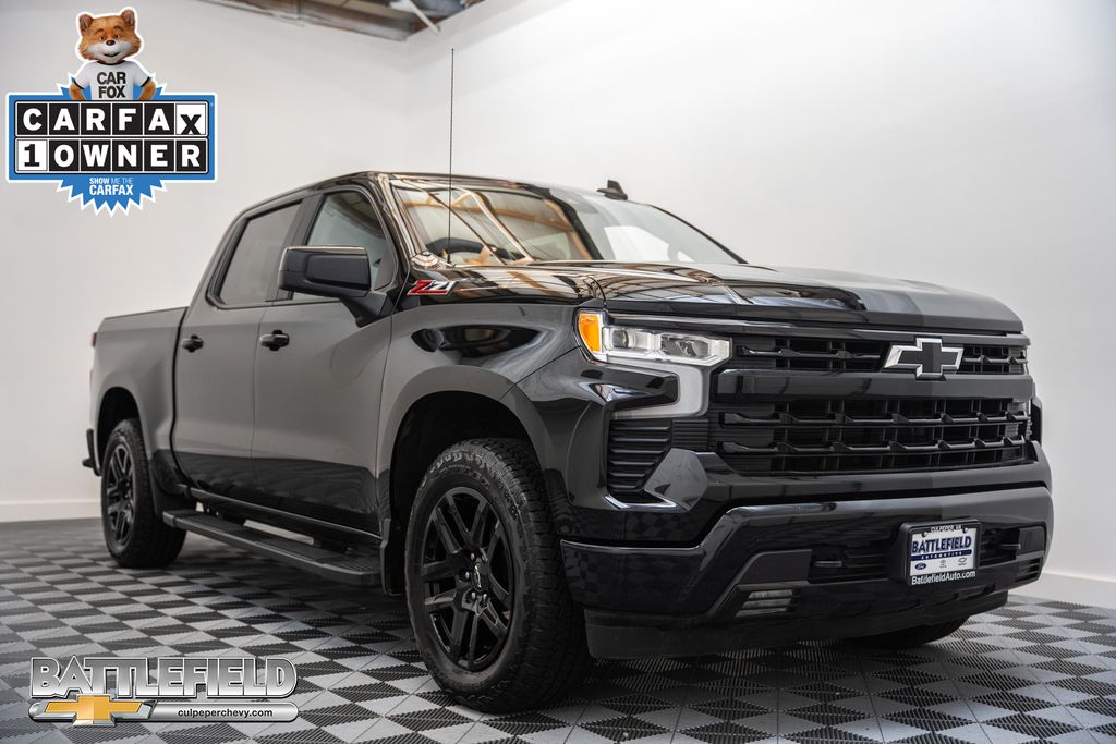Black 2024 Chevrolet Silverado 1500 RST Crew Cab 4WD Pickup Truck Four-Wheel Drive Automatic