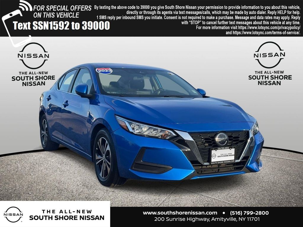 Electric Blue Metallic 2023 Nissan Sentra SV FWD Sedan Front-Wheel Drive Continuously Variable Transmission