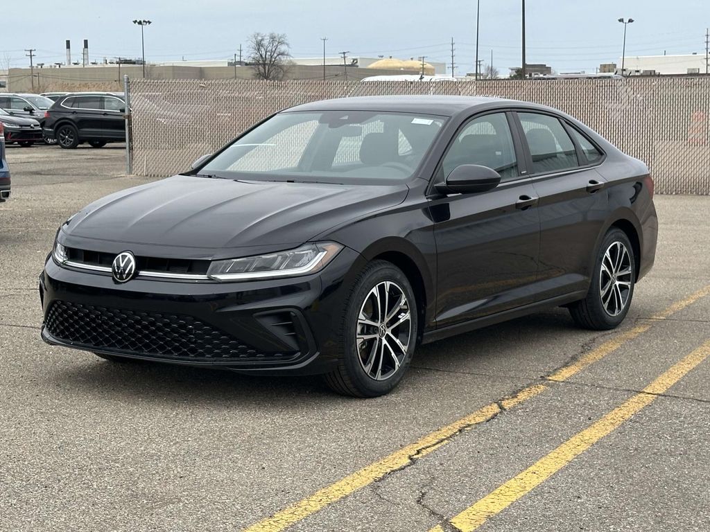 Black 2026 Volkswagen Jetta Sport FWD Sedan Front-Wheel Drive 8-Speed Automatic