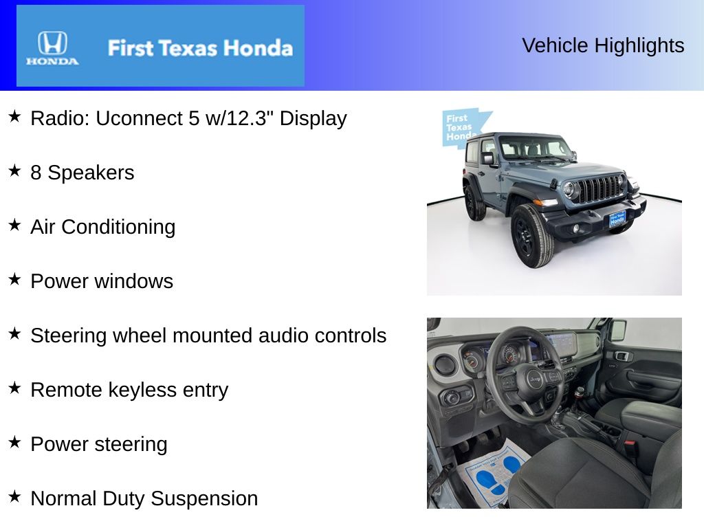 Used Car 2025 Jeep Wrangler  Sport For Sale Under $30,000 In Austin, Texas