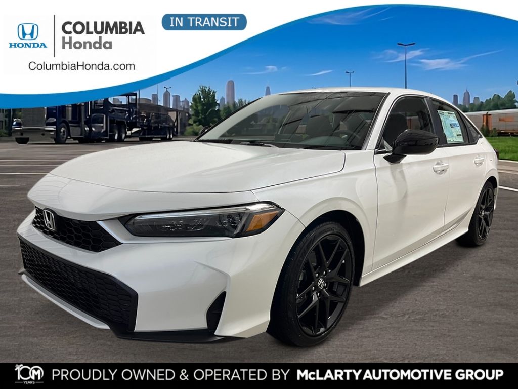Platinum White Pearl 2026 Honda Civic Hybrid Sedan Front-Wheel Drive Continuously Variable Transmission