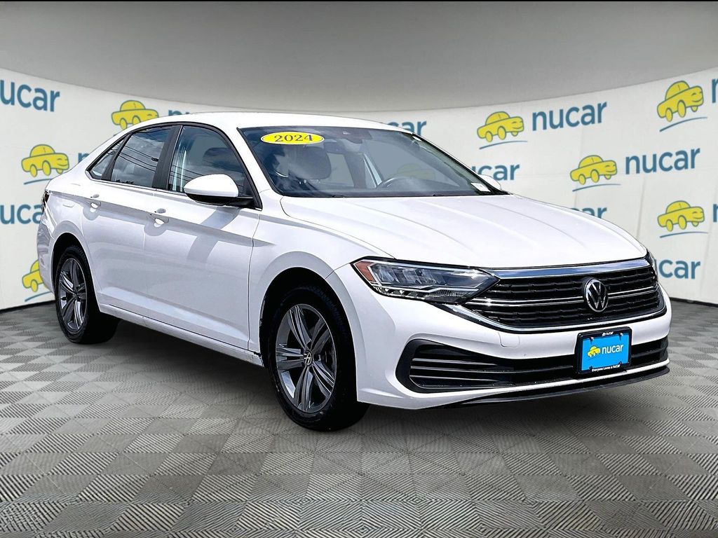 Opal White 2024 Volkswagen Jetta Sedan Front-Wheel Drive 8-Speed Automatic
