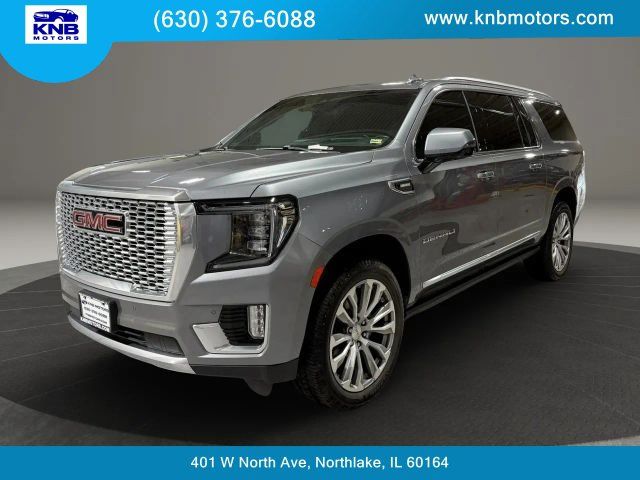 Gray (Satin Steel Metallic) 2021 GMC Yukon XL SUV / Crossover Four-Wheel Drive 