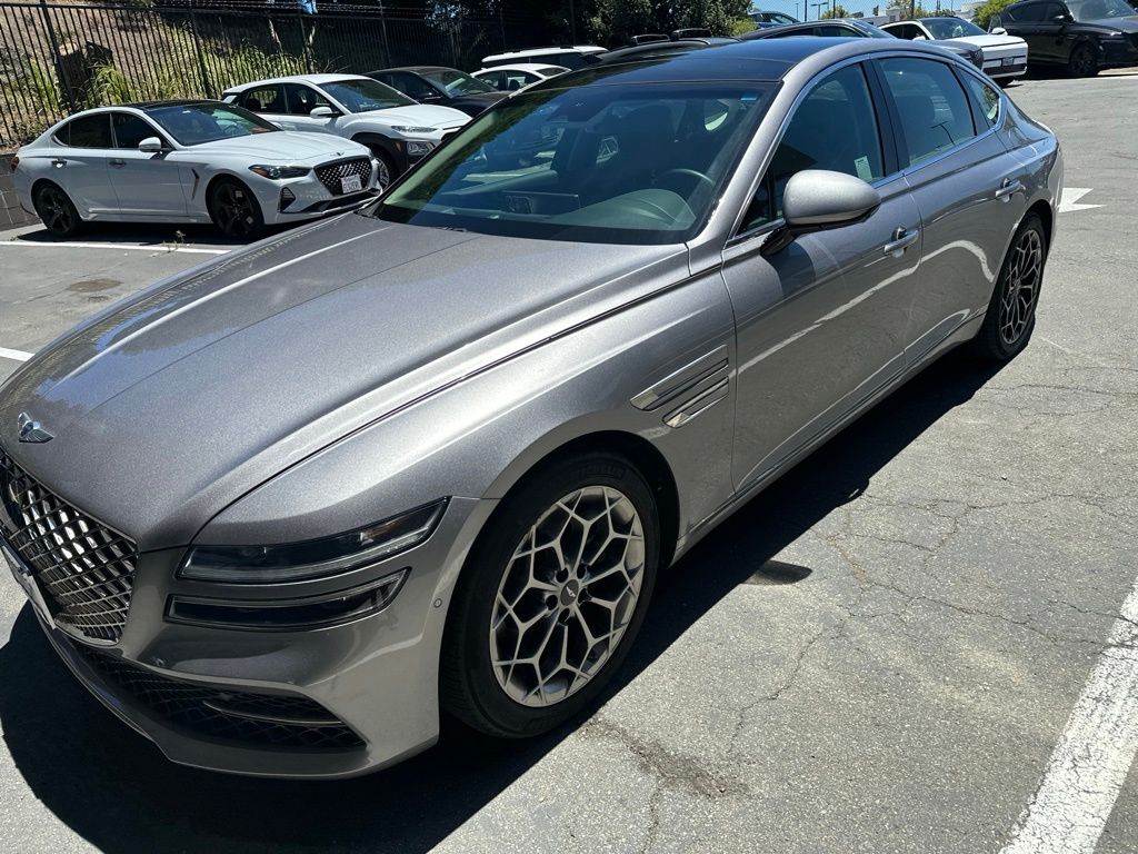 Silver 2021 Genesis G80 2.5T RWD Sedan Rear-Wheel Drive 8-Speed Automatic