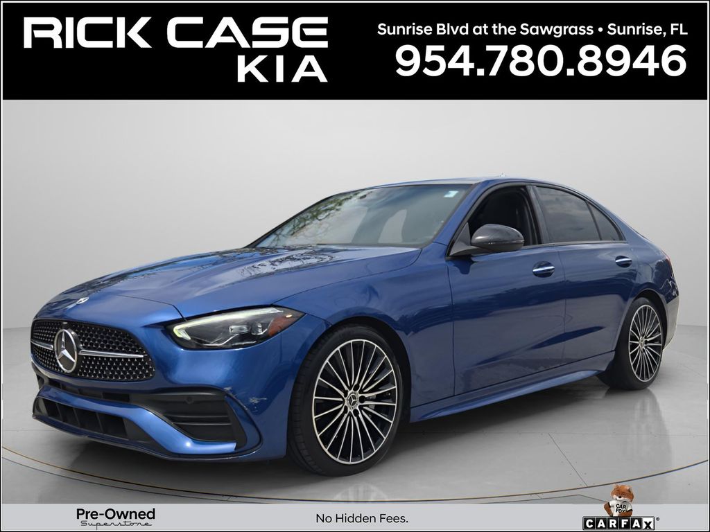 Blue 2022 Mercedes-Benz C-Class Sedan Rear-Wheel Drive 9-Speed Automatic