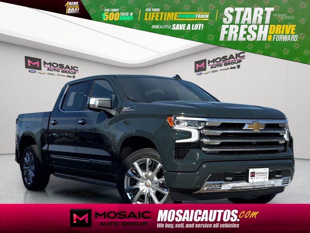 Cypress Gray 2026 Chevrolet Silverado 1500 High Country Crew Cab 4WD Pickup Truck Four-Wheel Drive Automatic