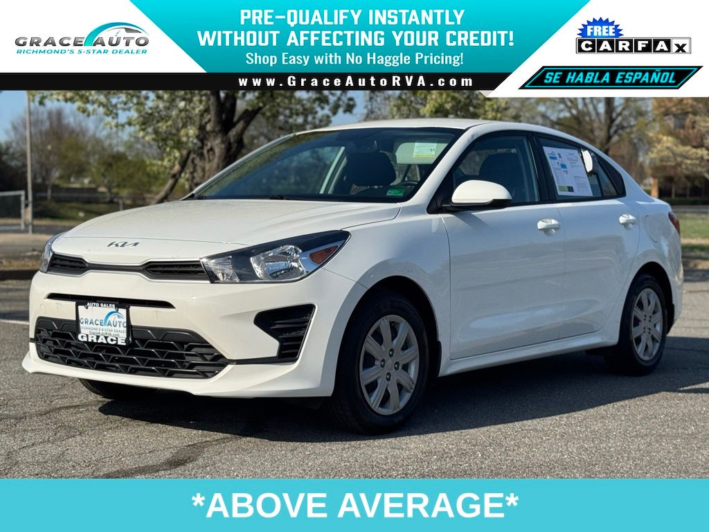 Clear White 2022 Kia Rio LX FWD Sedan Front-Wheel Drive Continuously Variable Transmission