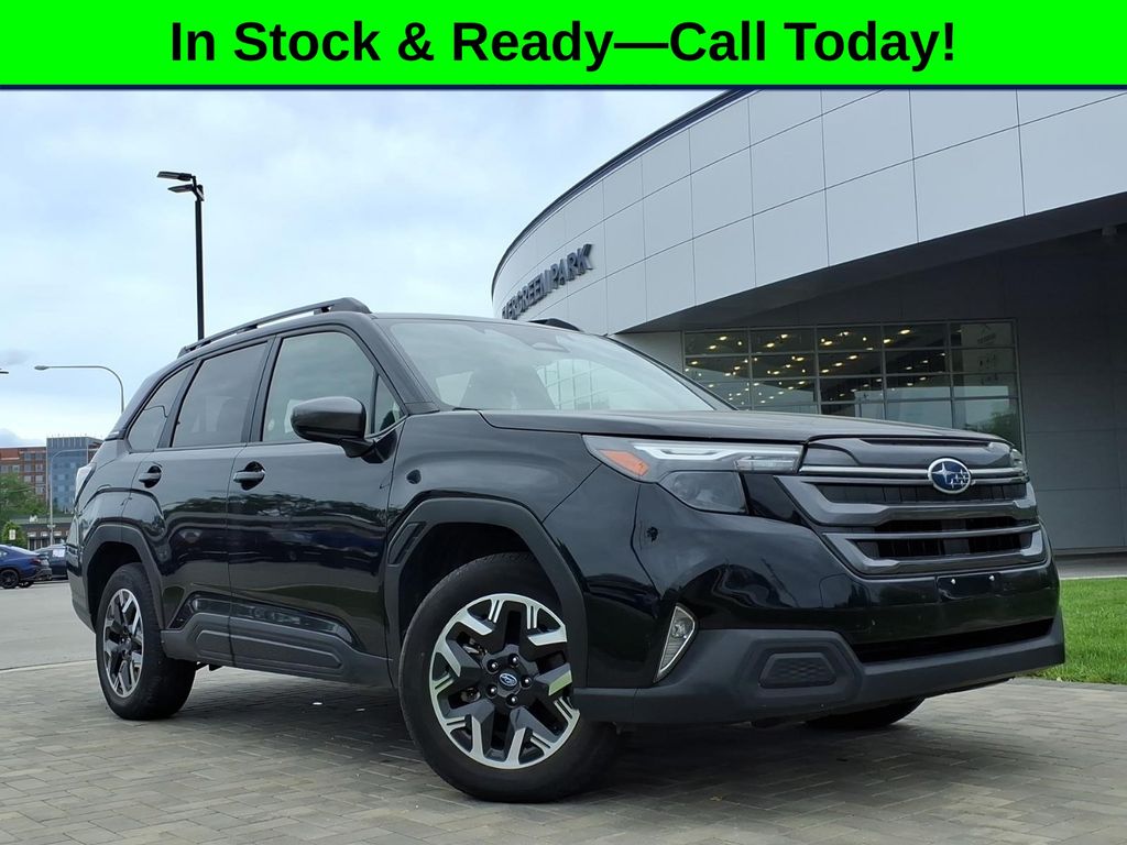 Crystal Black Silica 2025 Subaru Forester Premium Crossover AWD SUV / Crossover All-Wheel Drive Continuously Variable Transmission