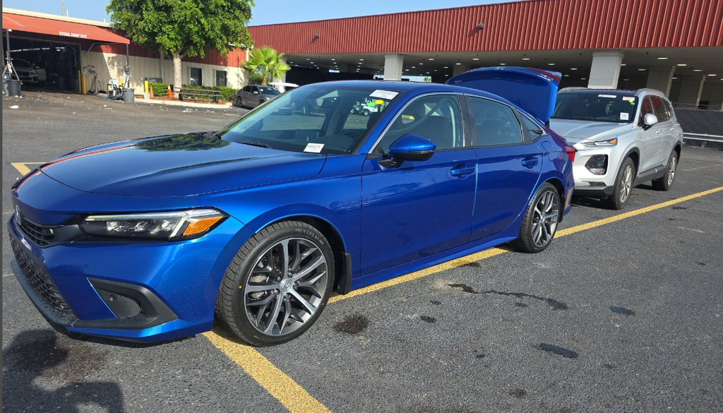 Blue 2023 Honda Civic Sedan Front-Wheel Drive Continuously Variable Transmission