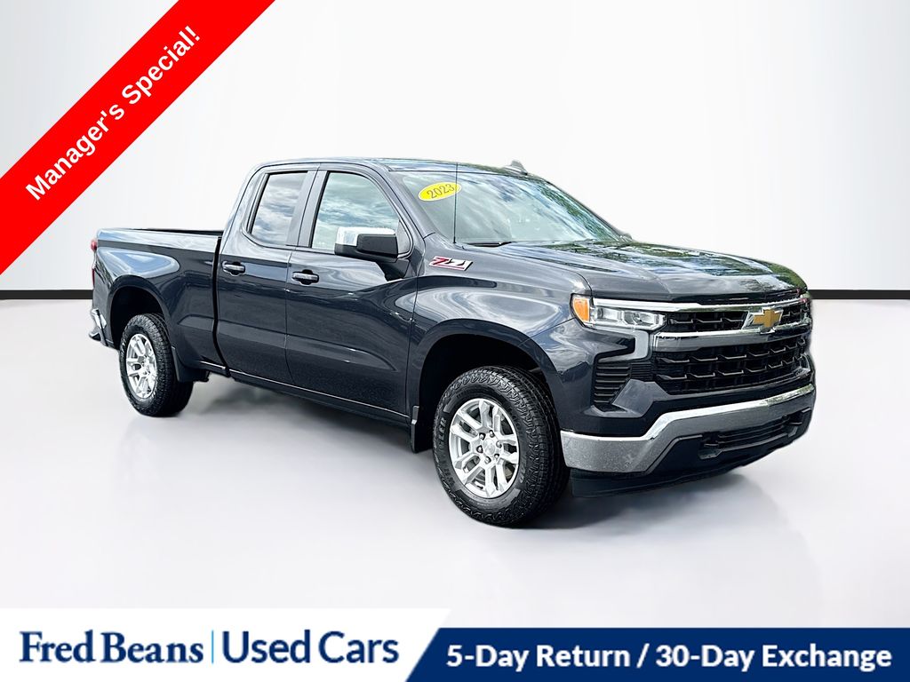 Dark Ash Metallic 2023 Chevrolet Silverado 1500 LT Double Cab 4WD Pickup Truck Four-Wheel Drive Automatic