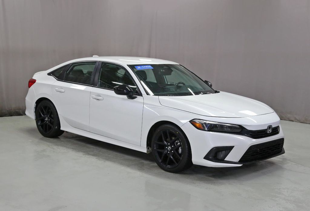 Platinum White Pearl 2023 Honda Civic Sport FWD Sedan Front-Wheel Drive Continuously Variable Transmission