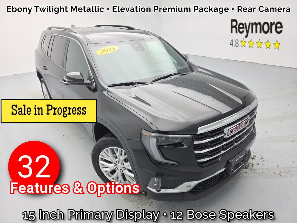 Black 2025 GMC Acadia Elevation AWD SUV / Crossover Four-Wheel Drive 8-Speed Automatic